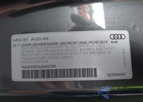 2018 Audi S5 3.0T Premium Plus из США, поврежденный, VIN WAUP4AF53JA002796